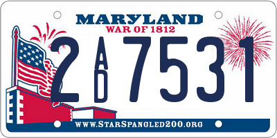 MD license plate 2AD7531