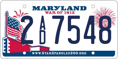 MD license plate 2AD7548