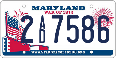 MD license plate 2AD7586