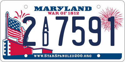 MD license plate 2AD7591
