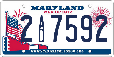 MD license plate 2AD7592