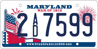 MD license plate 2AD7599