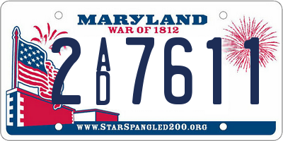 MD license plate 2AD7611