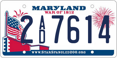MD license plate 2AD7614