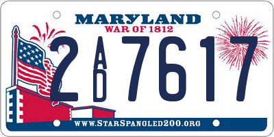 MD license plate 2AD7617