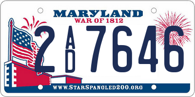 MD license plate 2AD7646