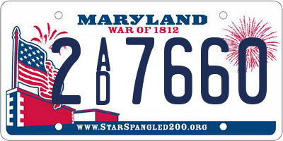 MD license plate 2AD7660