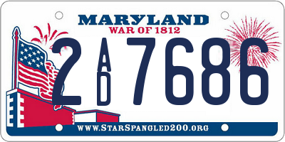 MD license plate 2AD7686