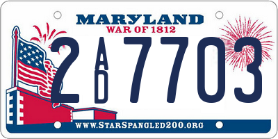MD license plate 2AD7703