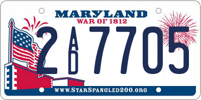 MD license plate 2AD7705