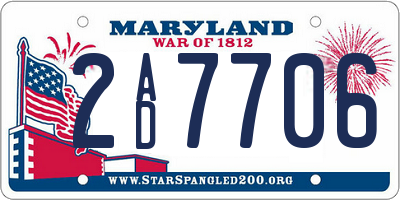 MD license plate 2AD7706