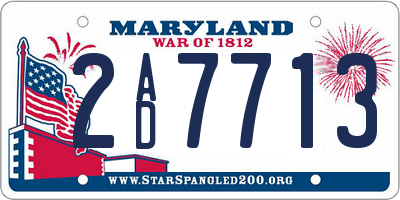 MD license plate 2AD7713