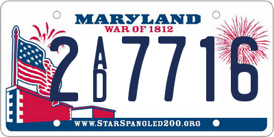 MD license plate 2AD7716