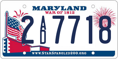 MD license plate 2AD7718
