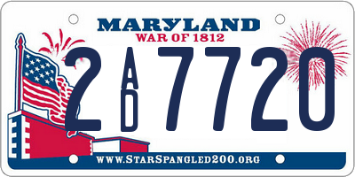 MD license plate 2AD7720