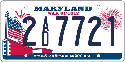 MD license plate 2AD7721