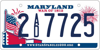 MD license plate 2AD7725