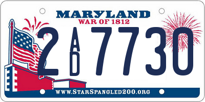 MD license plate 2AD7730