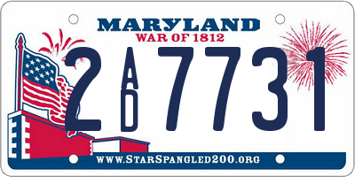 MD license plate 2AD7731