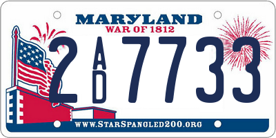 MD license plate 2AD7733