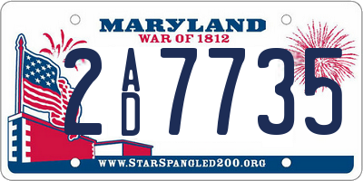 MD license plate 2AD7735