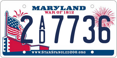 MD license plate 2AD7736