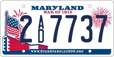 MD license plate 2AD7737
