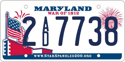 MD license plate 2AD7738