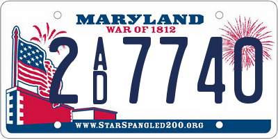 MD license plate 2AD7740
