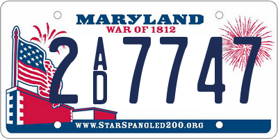 MD license plate 2AD7747