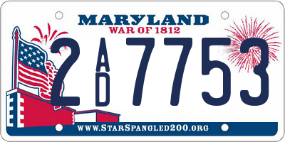 MD license plate 2AD7753