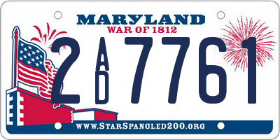 MD license plate 2AD7761