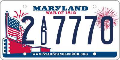 MD license plate 2AD7770