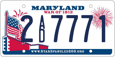 MD license plate 2AD7771