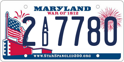 MD license plate 2AD7780