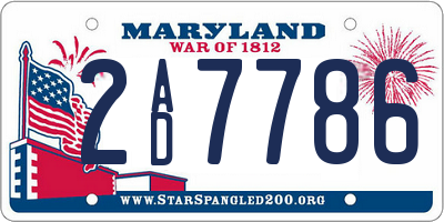 MD license plate 2AD7786