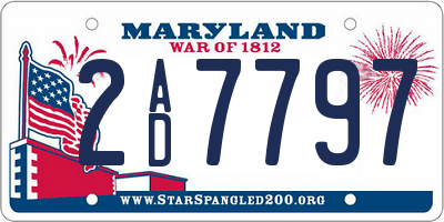 MD license plate 2AD7797