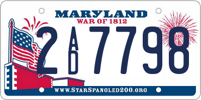 MD license plate 2AD7798