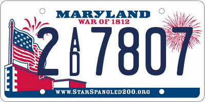 MD license plate 2AD7807
