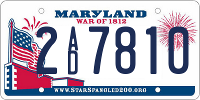MD license plate 2AD7810