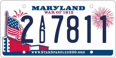 MD license plate 2AD7811