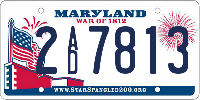 MD license plate 2AD7813