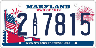 MD license plate 2AD7815
