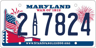 MD license plate 2AD7824