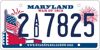 MD license plate 2AD7825