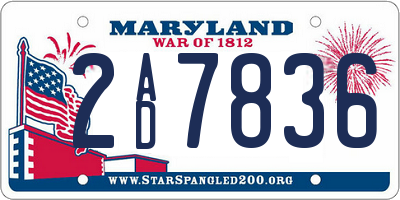 MD license plate 2AD7836