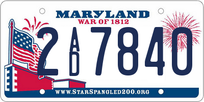 MD license plate 2AD7840