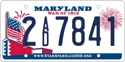 MD license plate 2AD7841