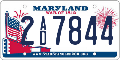 MD license plate 2AD7844