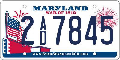 MD license plate 2AD7845